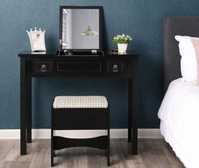 Flip Top Mirror Makeup Dressing Table